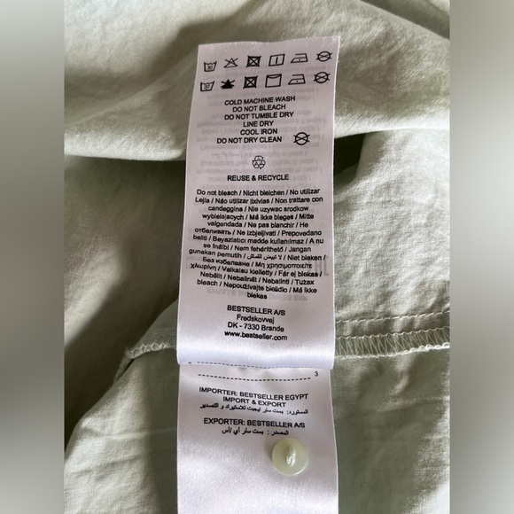 JDY shirt cotton dress with 3/4 sleeve in mint size 36 - Picture 10 of 14